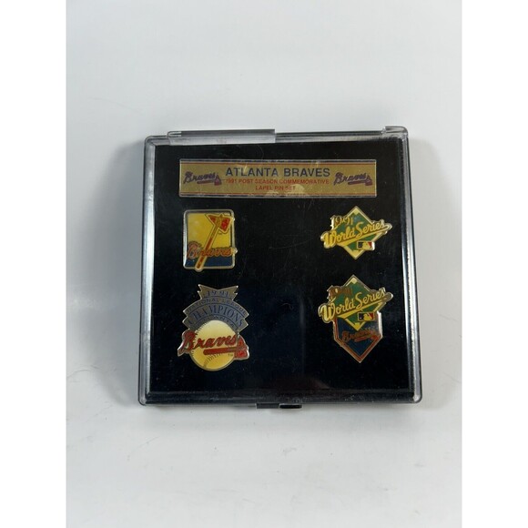 Atlanta Braves 1991 Post Season Commemorative Lapel Pin Set - Picture 2 of 2